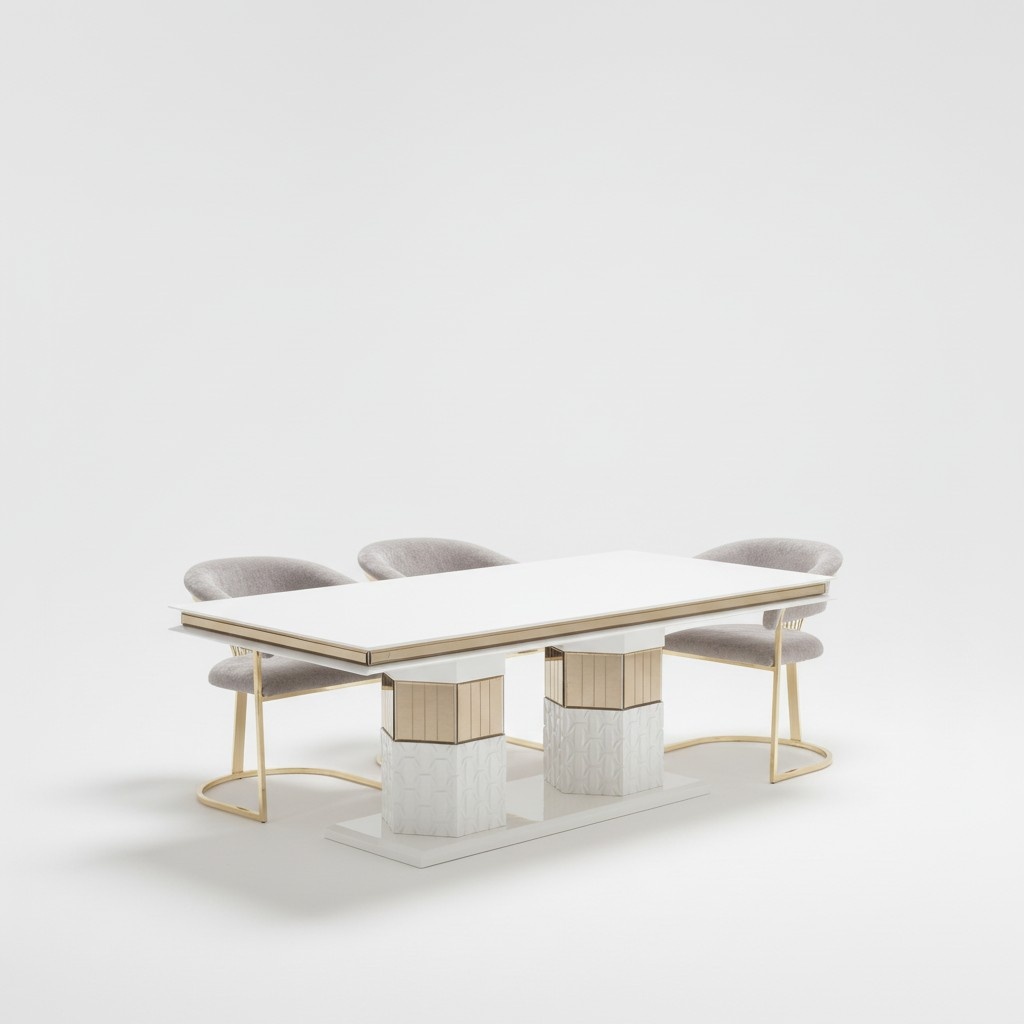 Esstisch Holz Esstische Tische Tisch Design Gold Luxus Esszimmer Möbel