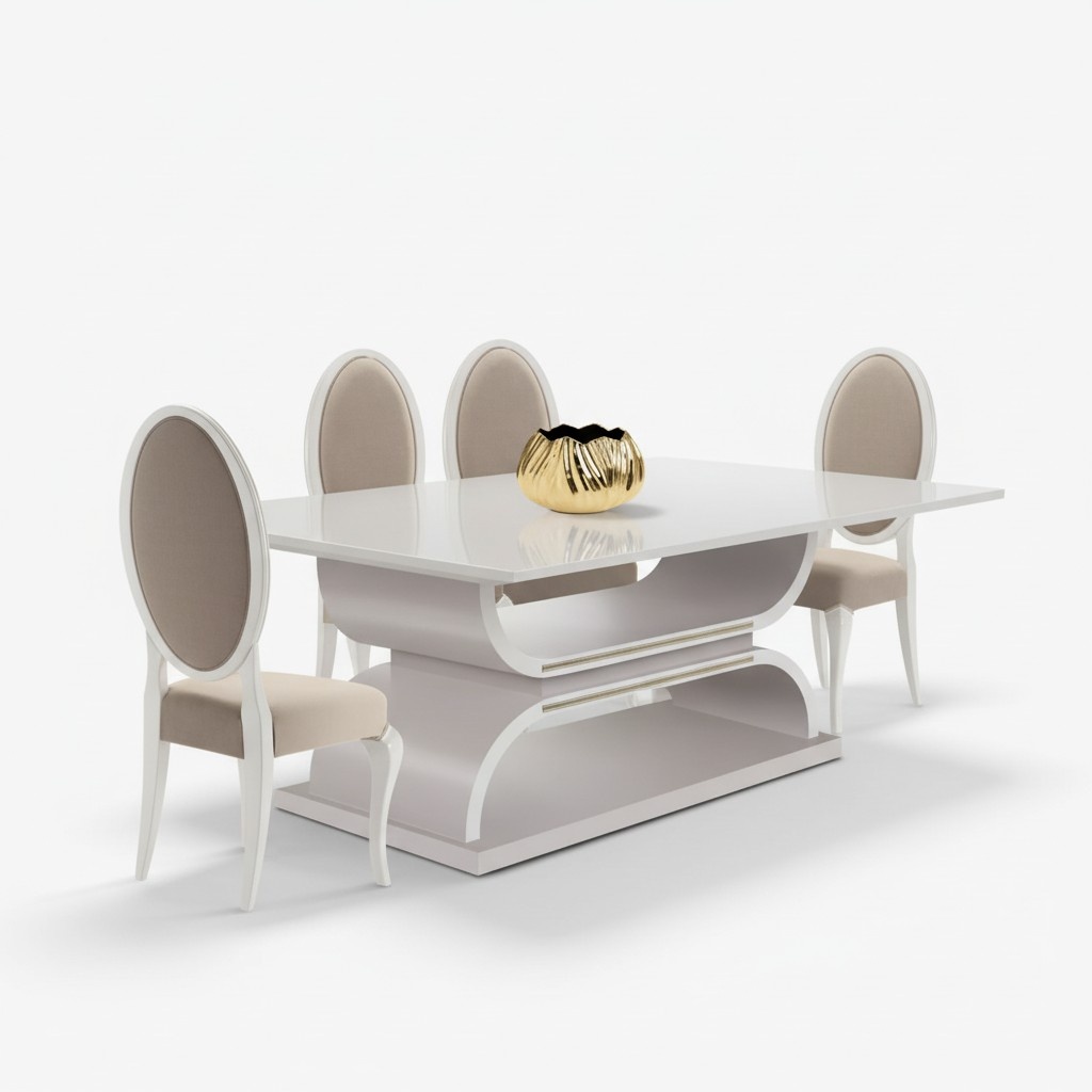 Esstisch mit 4x Stühle Essgruppe Set 5 tlg. Essgruppe Sitzgruppe