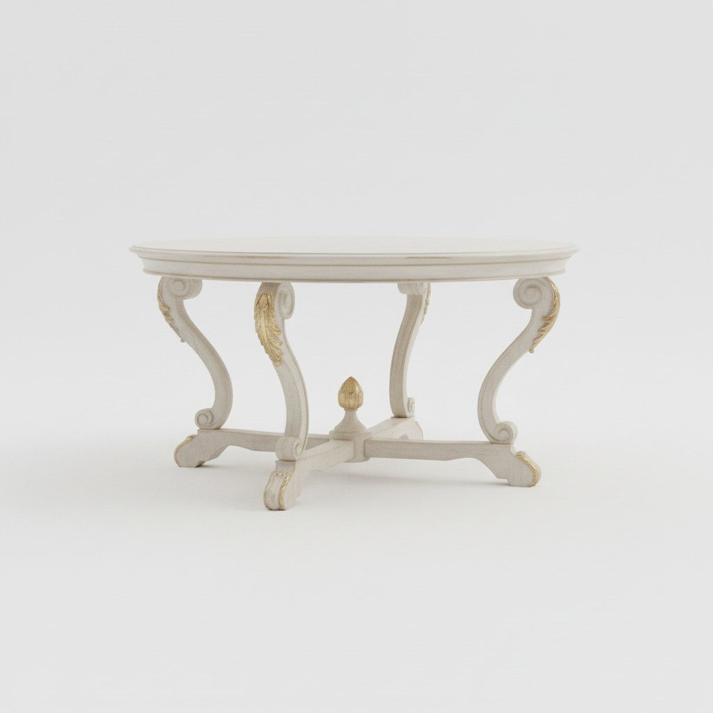 Esstisch Runder Wohnzimmer Tische Holz Royal Barock Italienische Möbel Barock