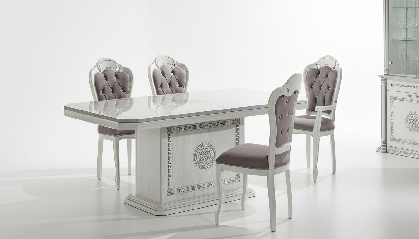 Esstisch Tisch Esszimmer Tische Luxus Holz Weiß Design Modern Italienische Möbel