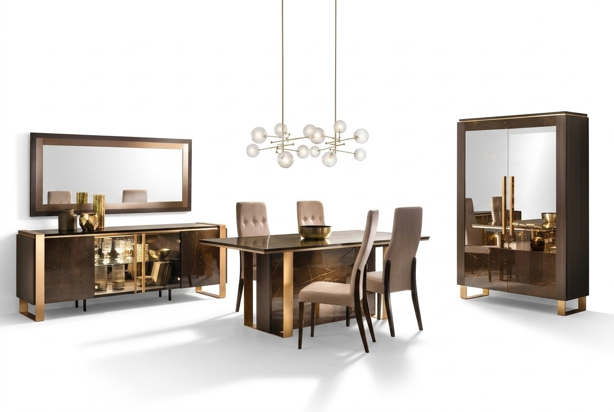 Esstisch Tisch Gruppe Esszimmer Wohnzimmer Garnitur Holz Design Stühle Esstische