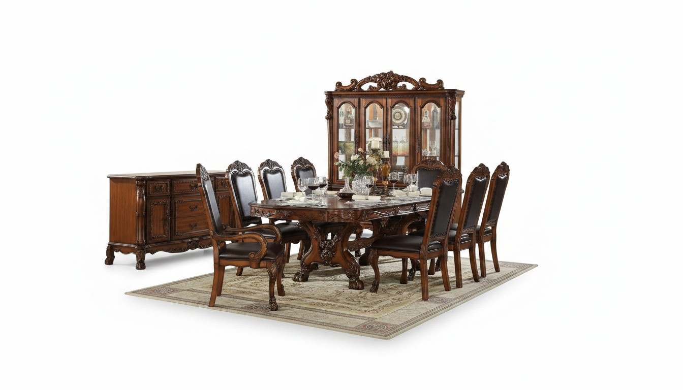 Esstisch Tisch Gruppe Esszimmer Wohnzimmer Garnitur Holz Design Tische 274cm neu