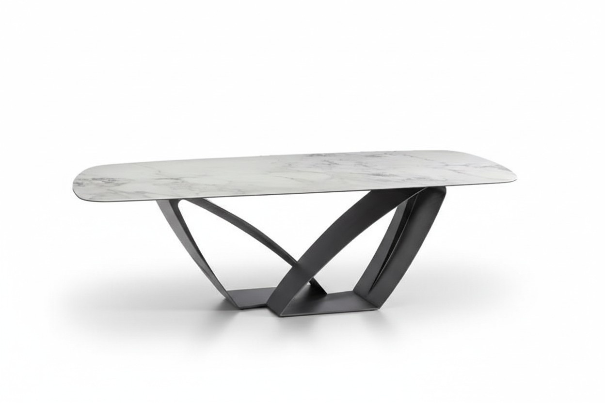 Esstisch Tisch Metall Esszimmer Wohnzimmer Garnitur Holz Design Luxus Modern