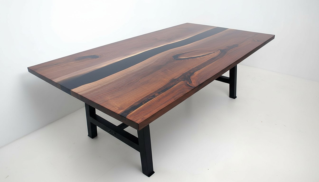 esstisch wasserfall tische epoxid harz echtes holz massive möbel epoxy tisch neu