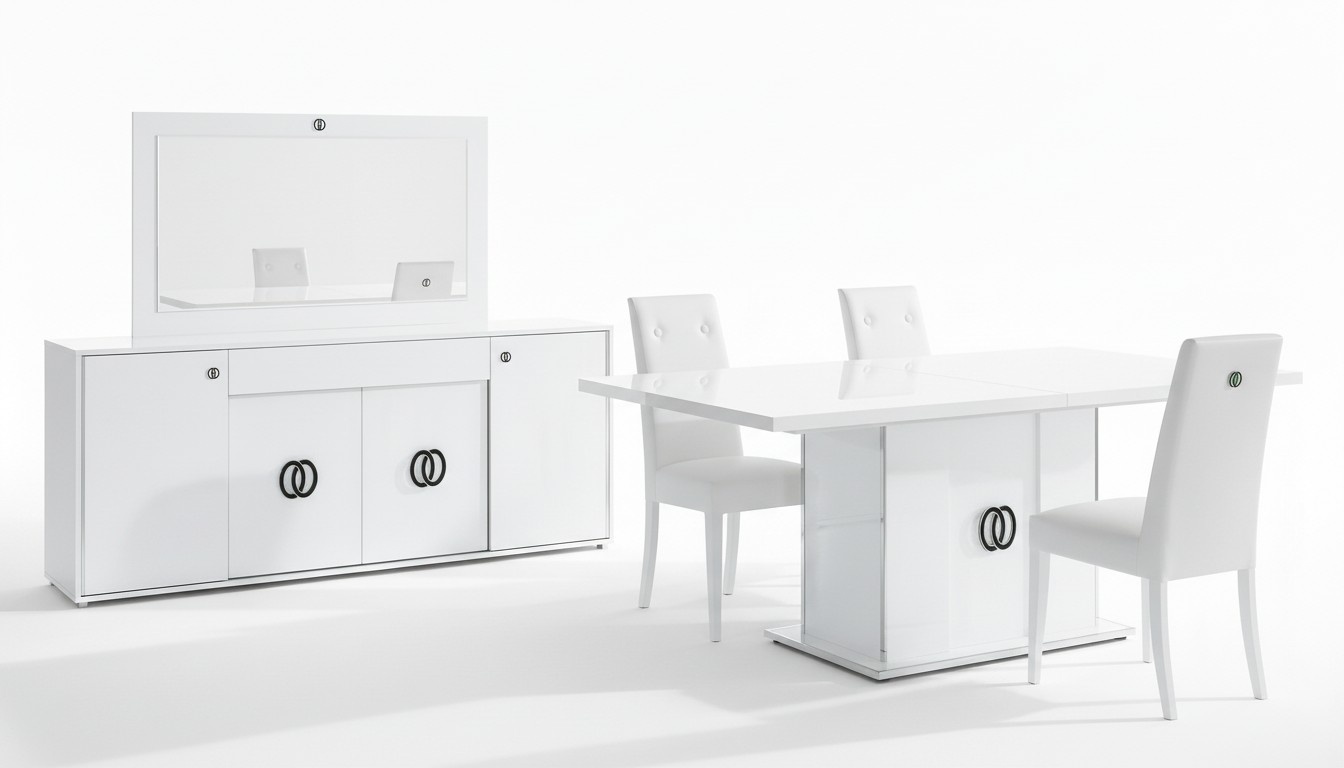 Esszimmer Esstisch 3x Stuhl Kommode Spiegel Luxus Holz Modern Designer Set 6tlg.