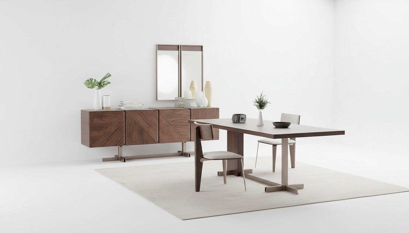 Esszimmer Esstisch Gruppe Stühle Sideboard 8tlg Holz Tisch Braun Essgruppe