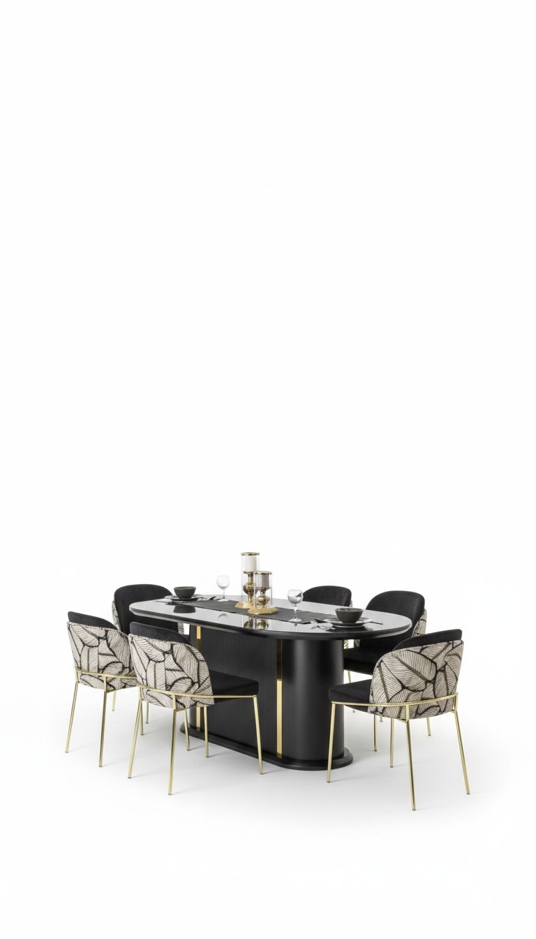 Esszimmer Esstisch Stuhl 6x Stühle Tisch Tische Metall Ess Gruppe Set 7tlg. Neu