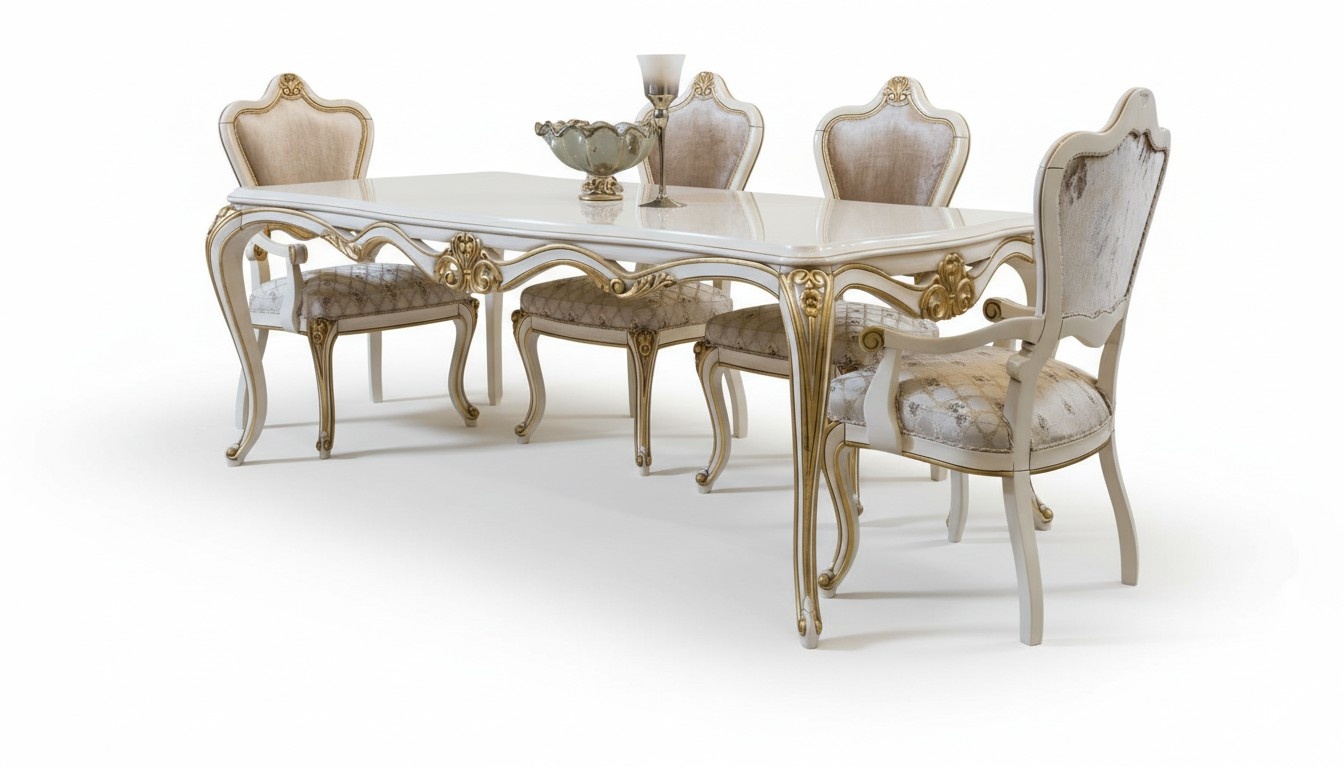 Esszimmer Esstisch Stuhl Set Gruppe Garnitur Tisch Garnitur Luxus 5tlg.