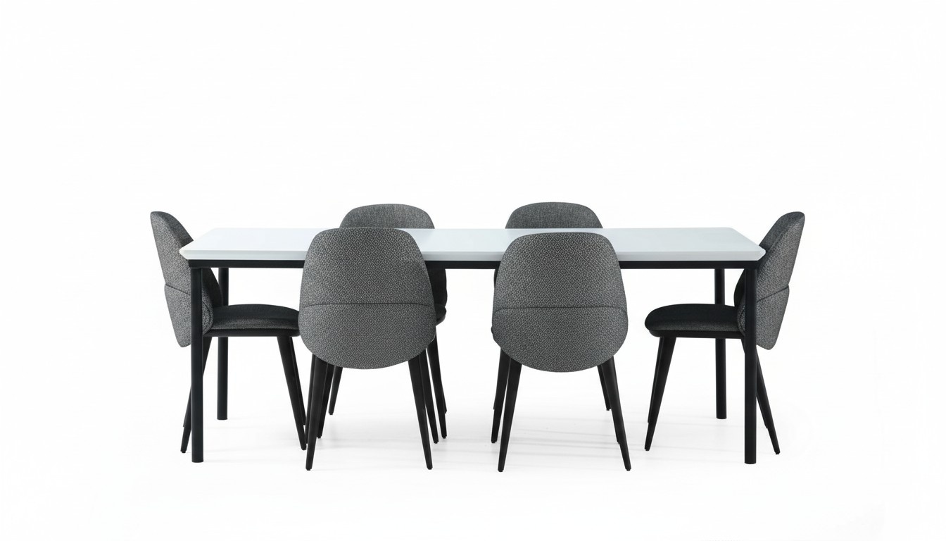 *Esszimmer Gruppe Esstisch Stühle Tisch Holz Set 7tlg Grau Modern Set