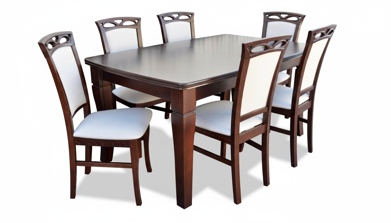 Esszimmer Holz Tische Essgruppe Set Stuhl Gruppe Neu Tisch 6 Design Stühle 7tlg