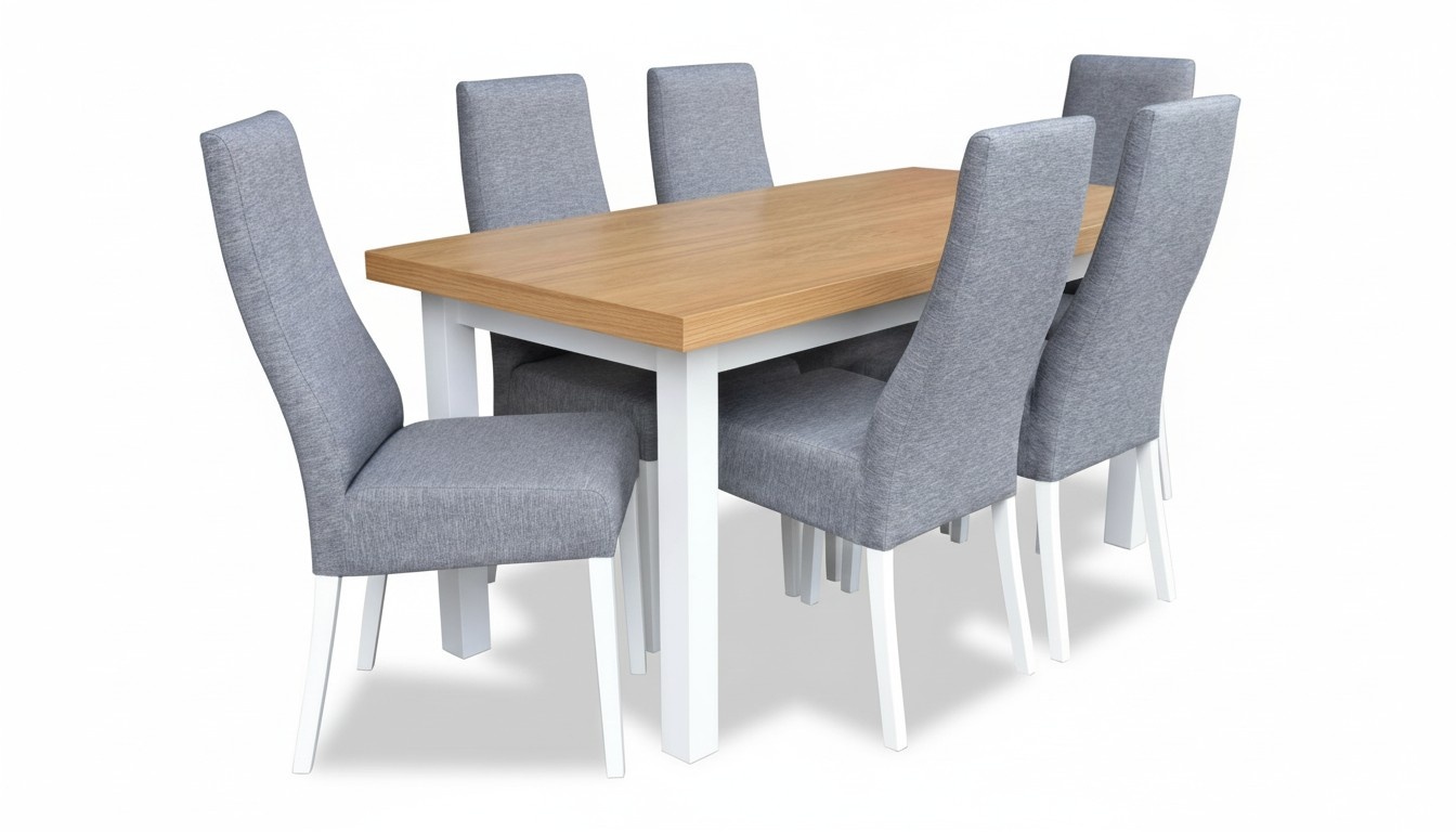 Esszimmer Komplett Garnitur Tisch 4x Stuhl Set 7tlg. Esstisch Holz Essgruppe Neu