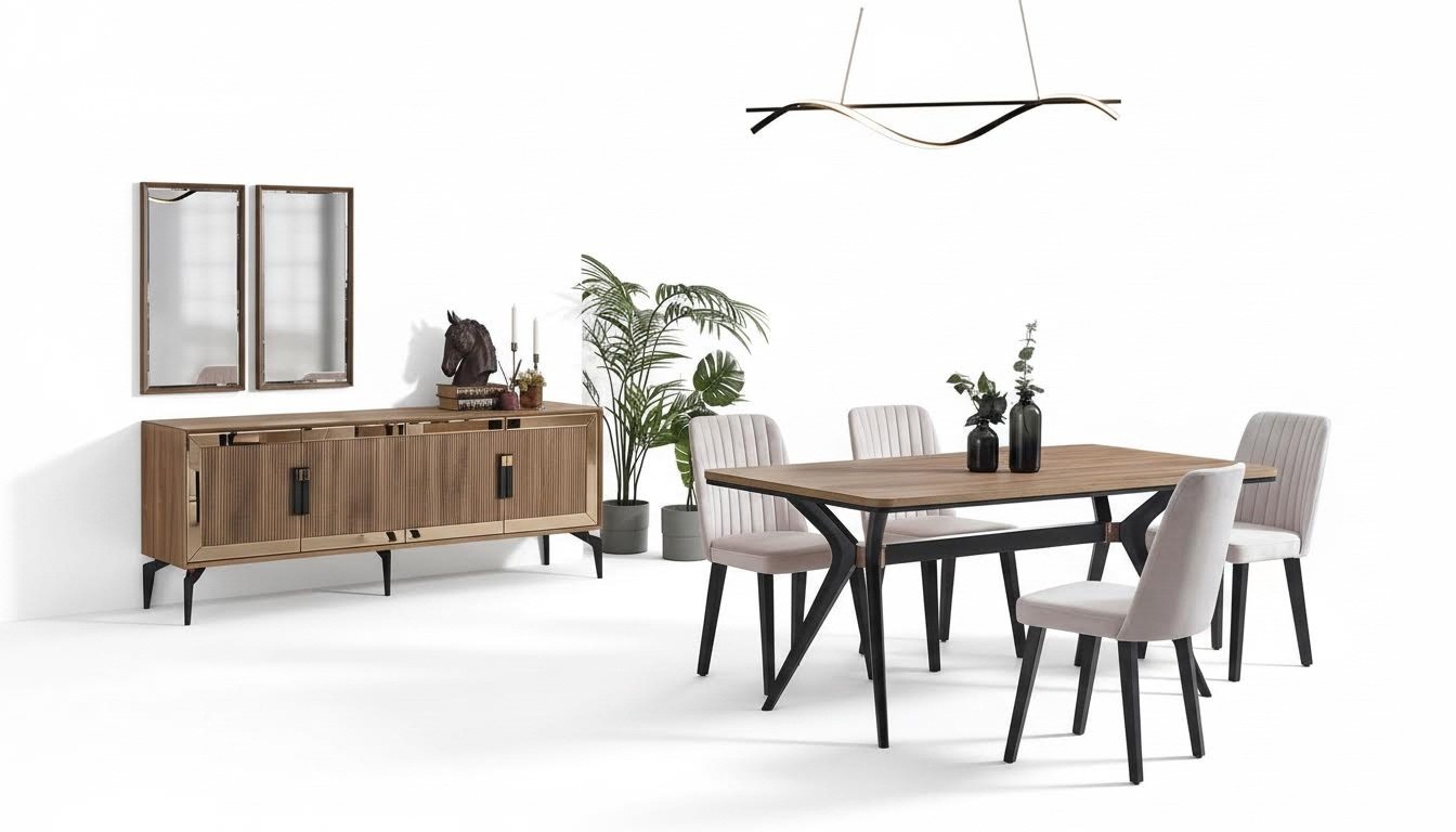 Esszimmer Luxus Essgruppe Esstisch Set 10tlg Esszimmer Braun Holz