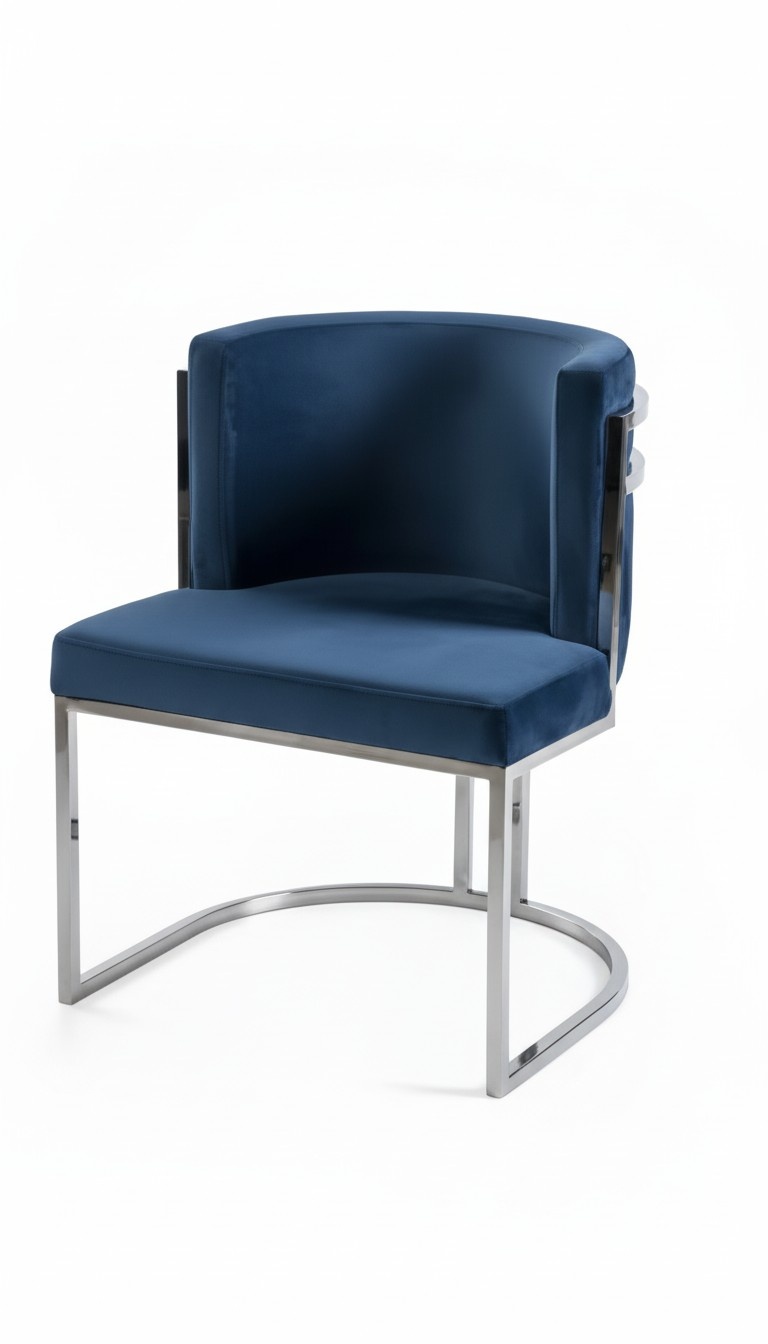 Esszimmer Moderne Design Textil Blau Lehnstuhl Armlehne Polsterstuhl Luxus Möbel