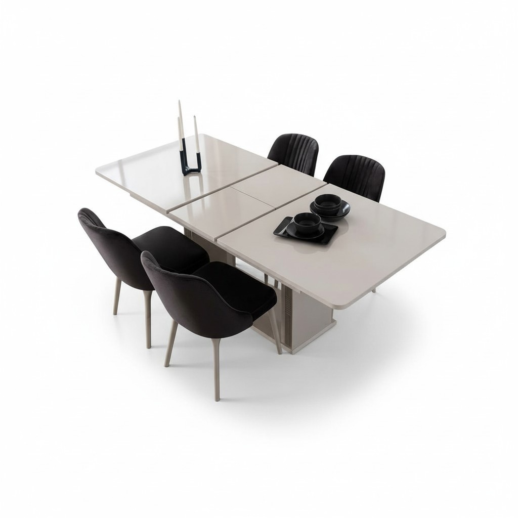 Esszimmer Möbel Weißer Esstisch Essgruppe Designer Stühle 5tlg Set Neu