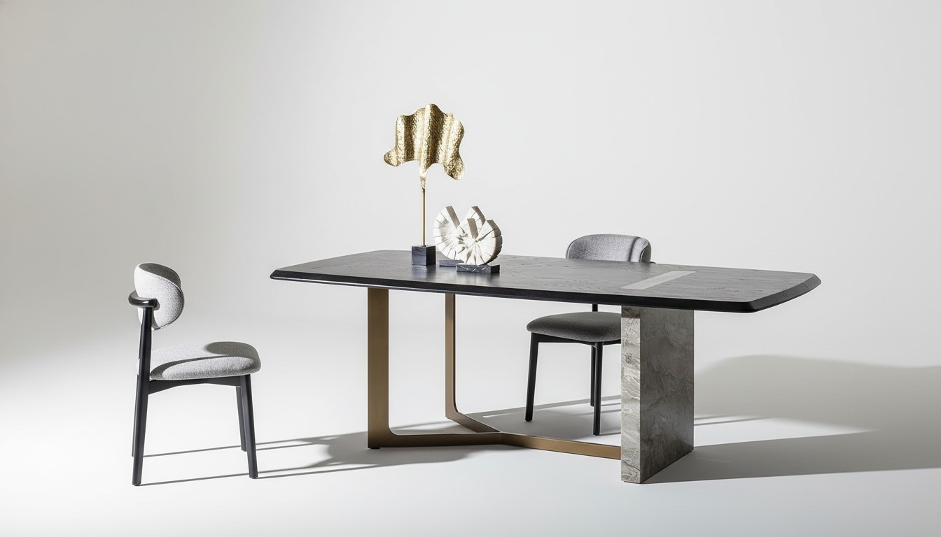 Esszimmer Set 5tlg. Schwarz Modern Design Esstisch mit 4x Stühle Luxus