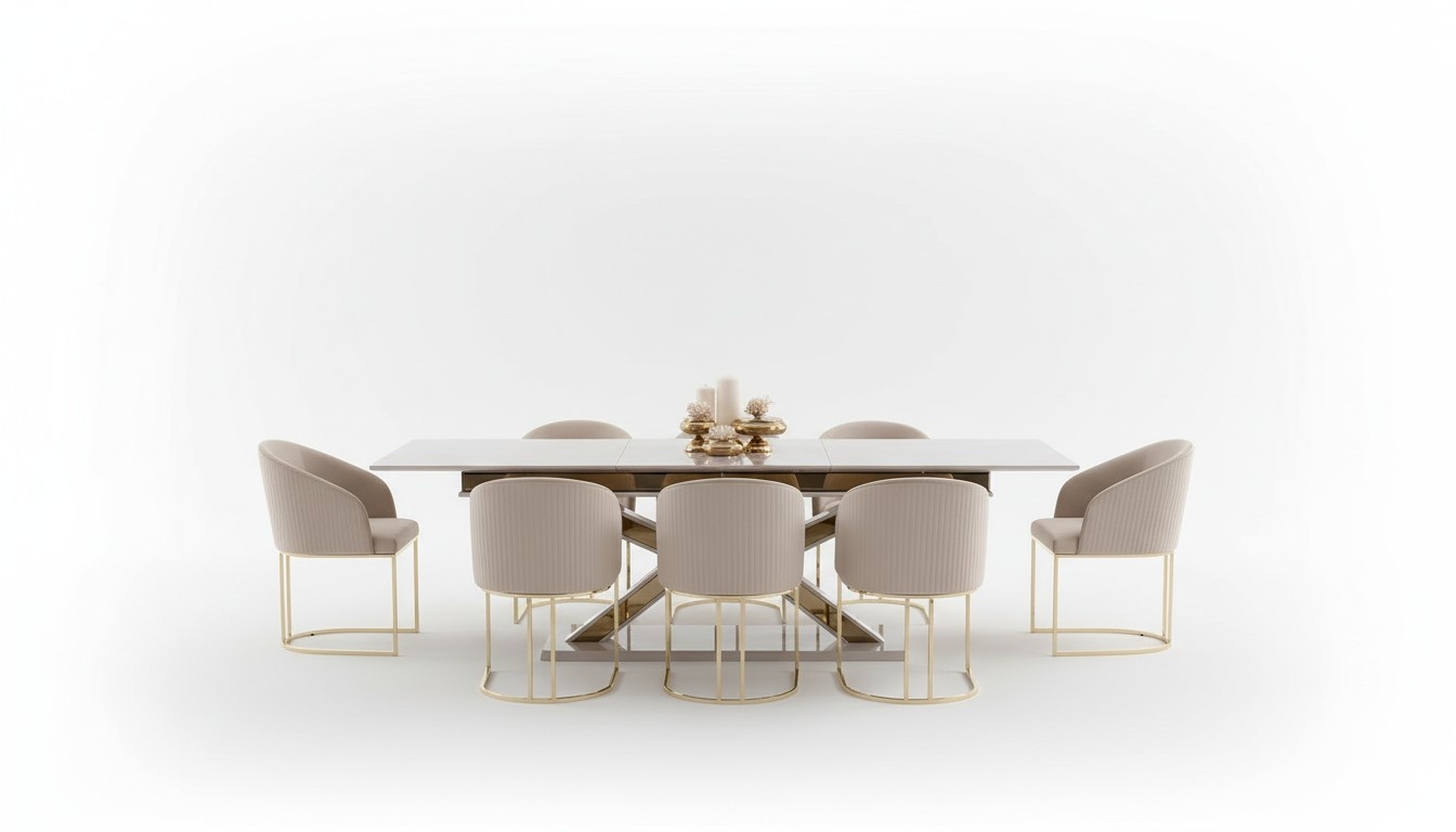 Esszimmer Set Essgruppe Edelstahl Stühle 10x Sessel Esstisch Tisch 11tlg
