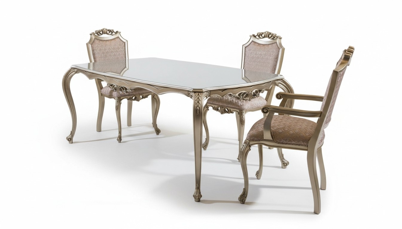 Esszimmer Set Essgruppe Klassische Barock Rokoko 4tlg Stuhl Garnitur