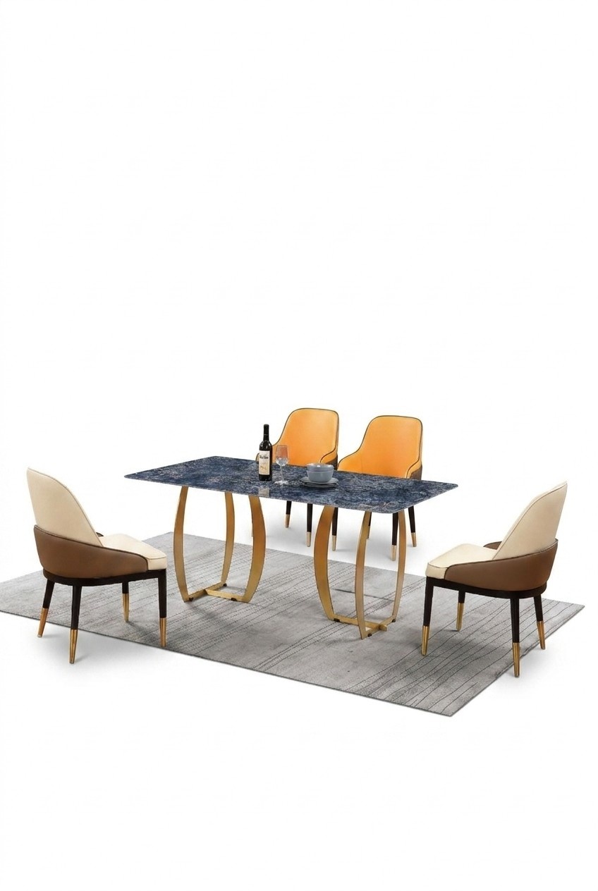 Esszimmer Set Esstisch 4x Stuhl Garnitur Tisch Gruppe 5tlg. Set Komplett Sets.