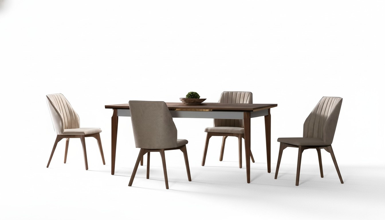 Esszimmer Set Esstisch + 4x Stuhle 5tlg Set Küchentisch Polsterstühle Essgruppe