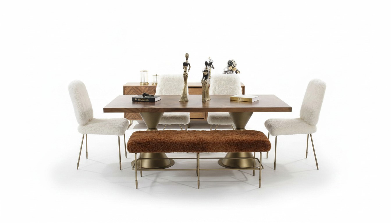Esszimmer Set Esstisch 4x Stühle Sitzbank Modern Set Luxus Essgruppe