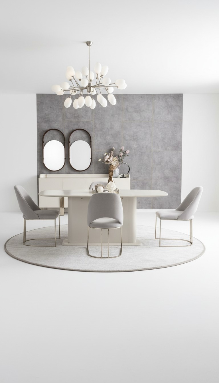 Esszimmer Set Esstisch Polsterstühle Gruppe Sideboard 2x Spiegel Garnitur 8tlg