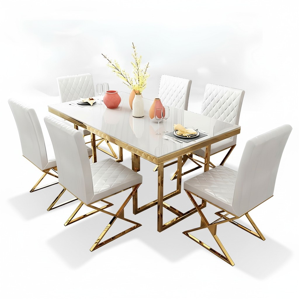 Esszimmer Set Garnitur Esstisch 6x Stuhl Garnituren Tisch Gruppe 7tlg. Komplett