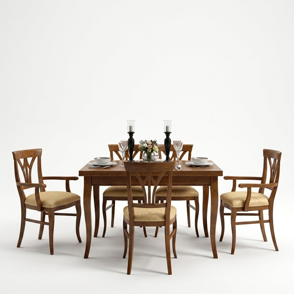Esszimmer Set Garnitur Kommode 4x Stühle Vitrine Gruppe Essgarnitur Tisch 7tlg.