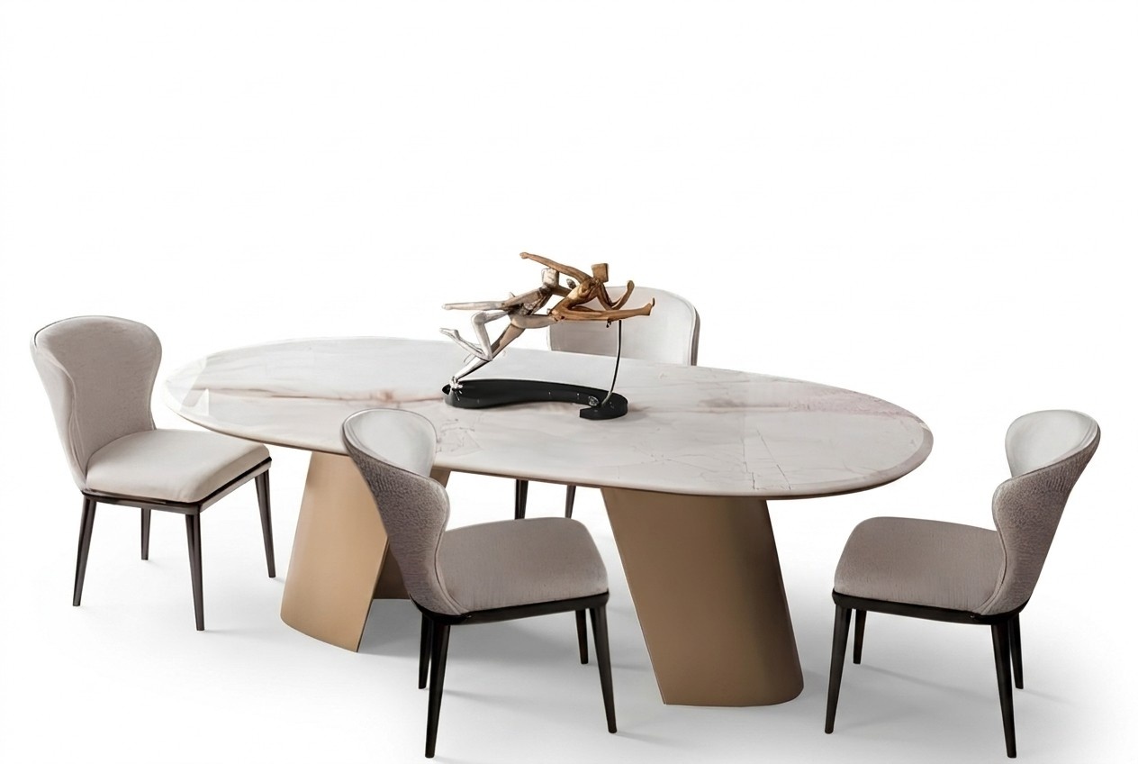 Esszimmer-Set mit stilvollem Esstisch und 6 komfortablen Stühlen