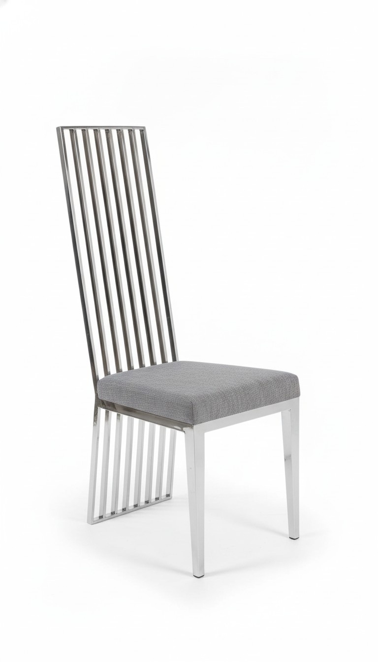 Esszimmer Stuhl grau Luxus stuhl Metall mit Textil Stühle Stil Modern