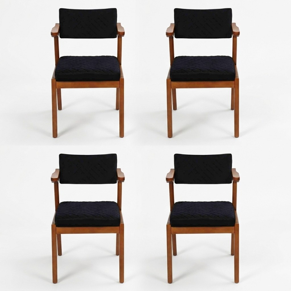 Esszimmer Stuhl Modern Holz Möbel 4x Stühle Schwarz Luxus Design Einrichtung