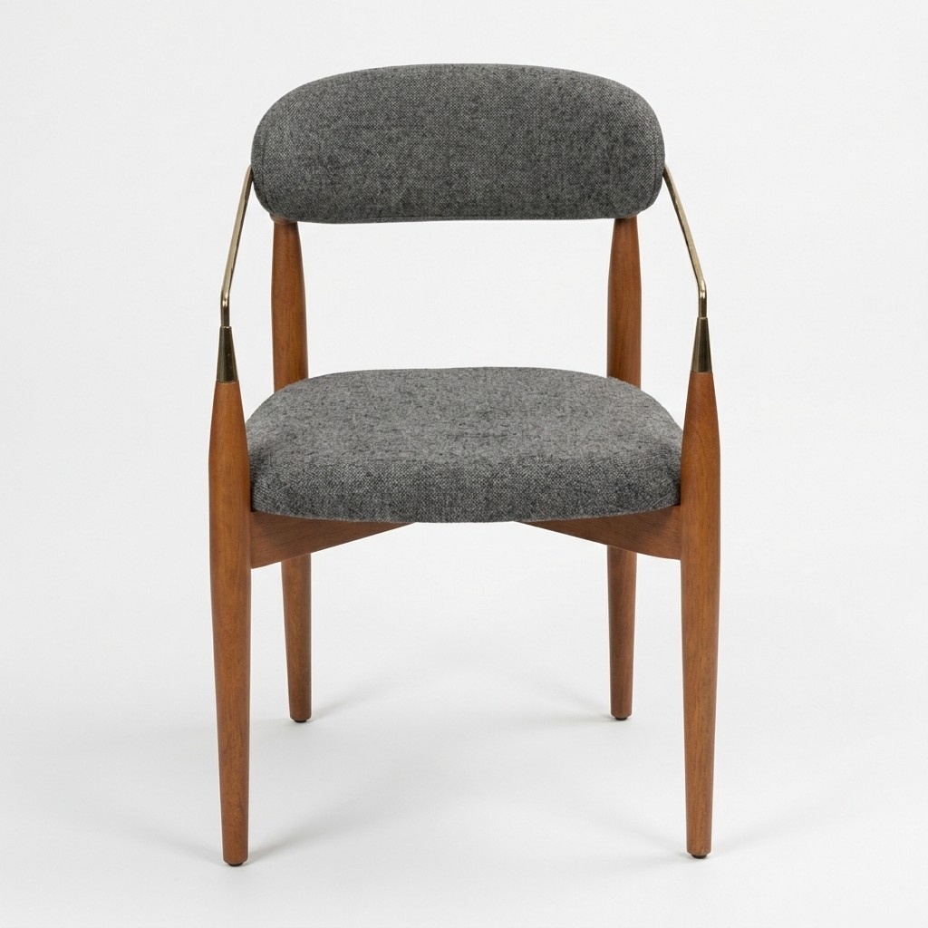 Esszimmerstuhl Grau 2x Stühle mit Armlehnen Polster Einrichtung Luxus Möbel