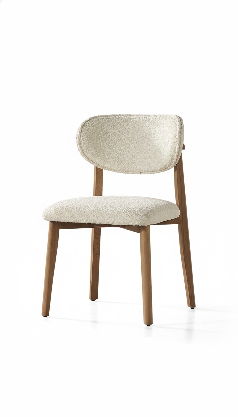 Esszimmerstuhl Küchenstuhl Stuhl Essstuhl Textil Stoffbezug Holz Weiß