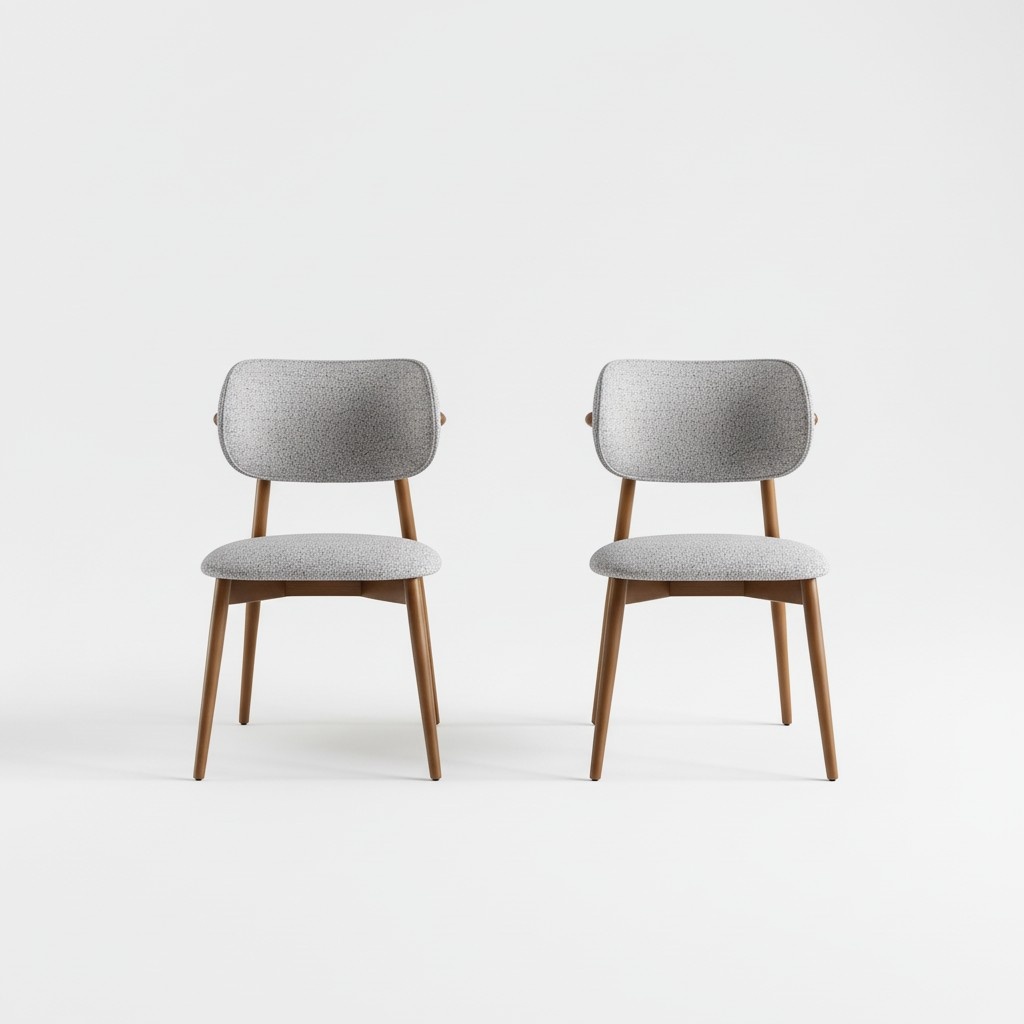 Esszimmerstuhl Set 4tlg Küchenstuhl Stühle ohne Armlehnen Stoff Grau