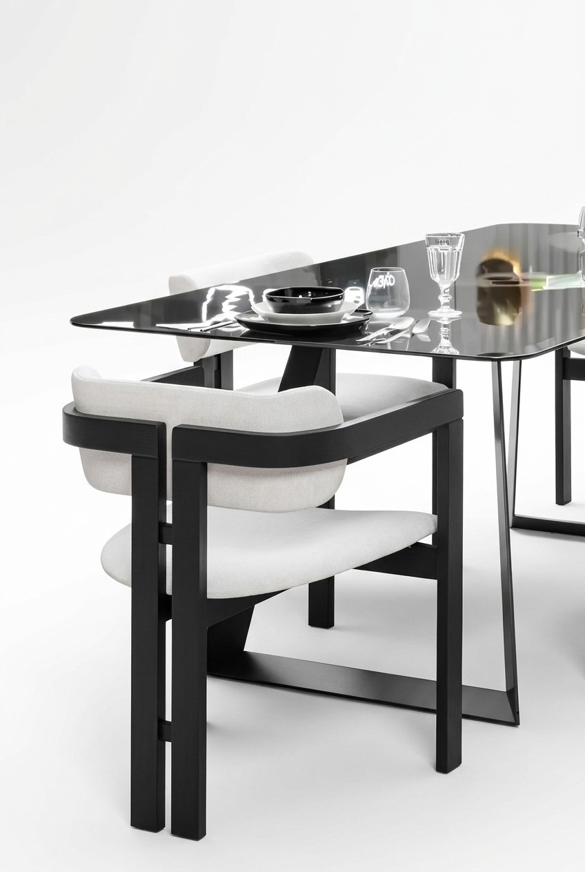 Esszimmerstuhl Stuhl Lehnstuhl Design Esstisch Sitz Holz Luxus Weiß