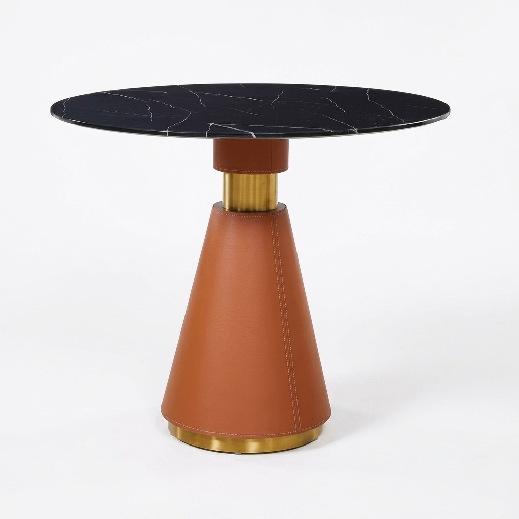 Esszimmertisch Runder Esstisch schwarz Rund Tisch Stil Modern Edelstahl Luxus