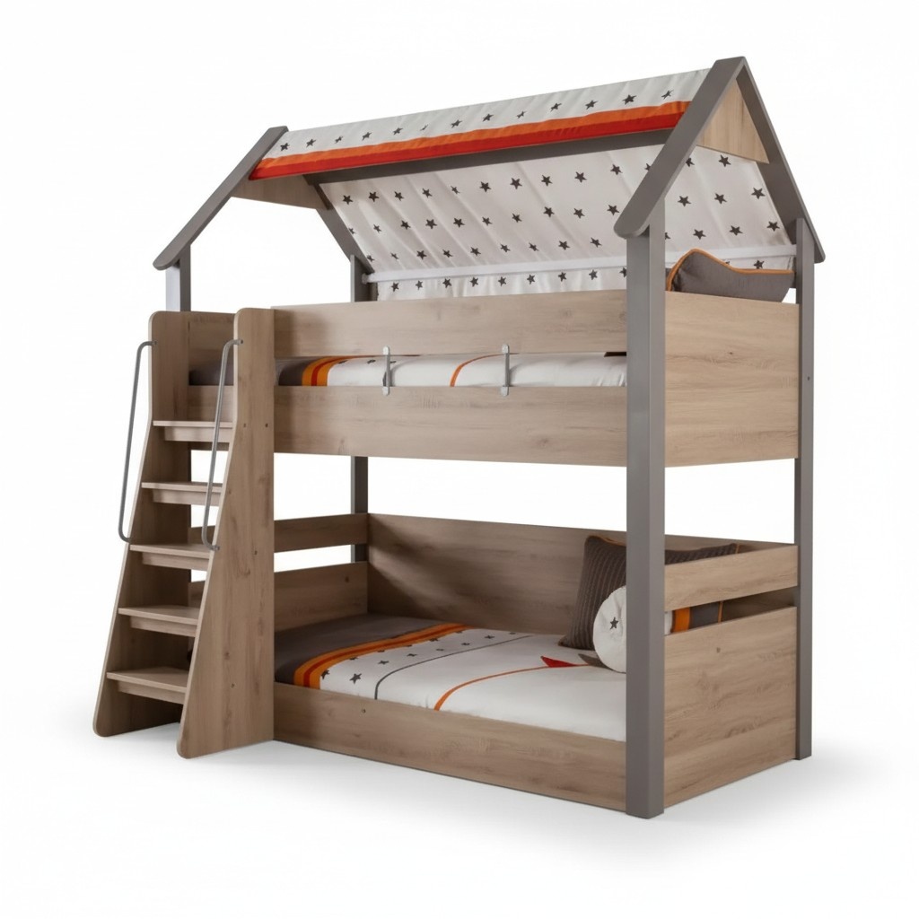 Etagenbett Kinderbtt Bett Bettrahmen Kinderzimmer Holz Braun Design