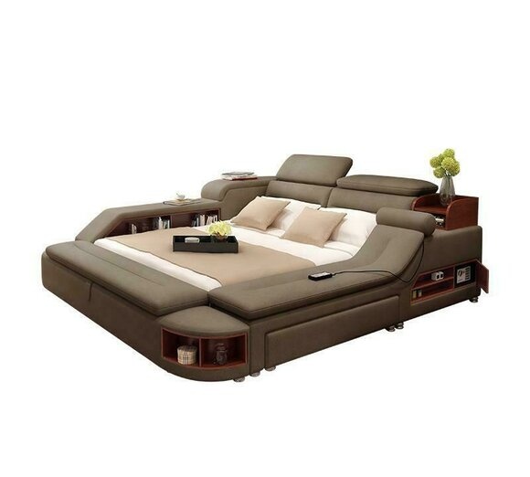 Exclusiv Bett Design Polster Betten Regal Save Tresor Ablagen xxl Doppel 180x200