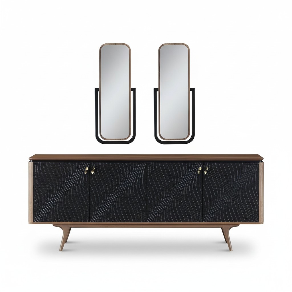 Exclusive Esszimmer Set Besteht aus 3tlg. Modern Anrichte und 2x Spiegel