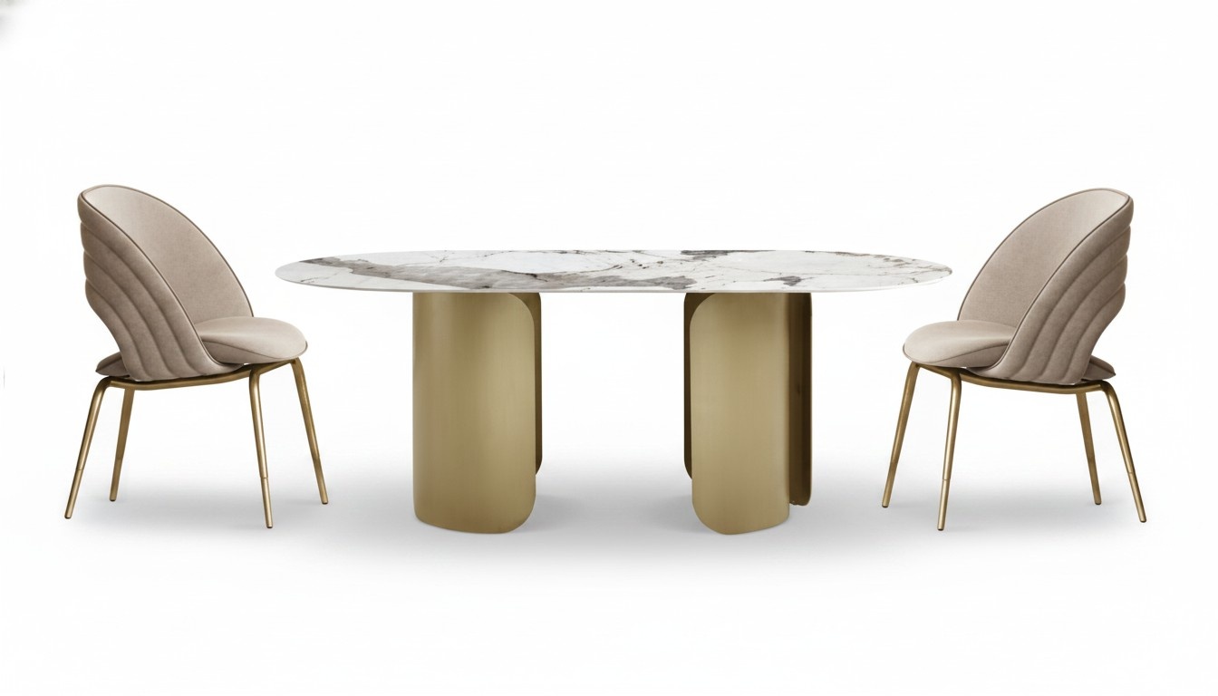 Exclusive Esszimmer Set Besteht aus 5tlg. Esstisch + 4x Stühle Luxus Komplett