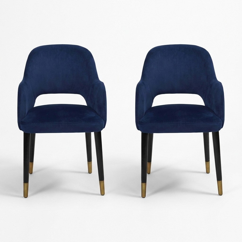 Exklusive 2x Blaue Moderne Stühle Küchenmöbel Designer Holzgestell Möbel