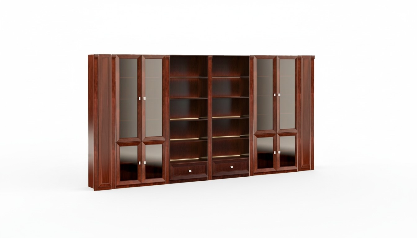 Exklusive Braune Büroschrank Massivholz Luxus Möbel Regale Schranke