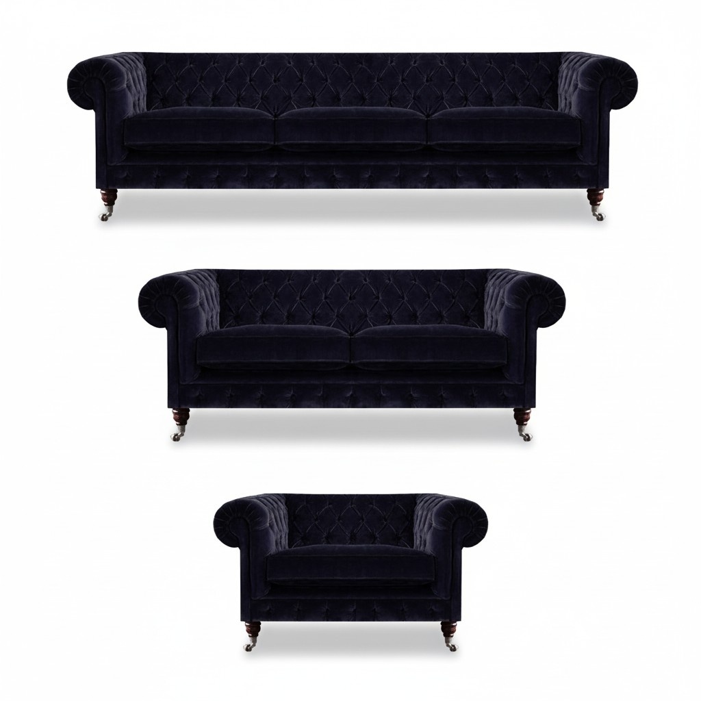 Exklusive Chesterfield Sofas Designer Dreisitzer 2-Sitzer Textilsessel