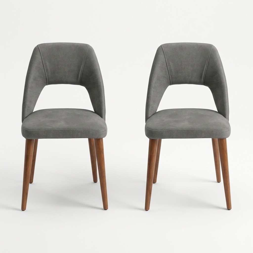 Exklusive Grau-Braune Esszimmerstühle Luxuriöse Holzstühle Polster Möbel