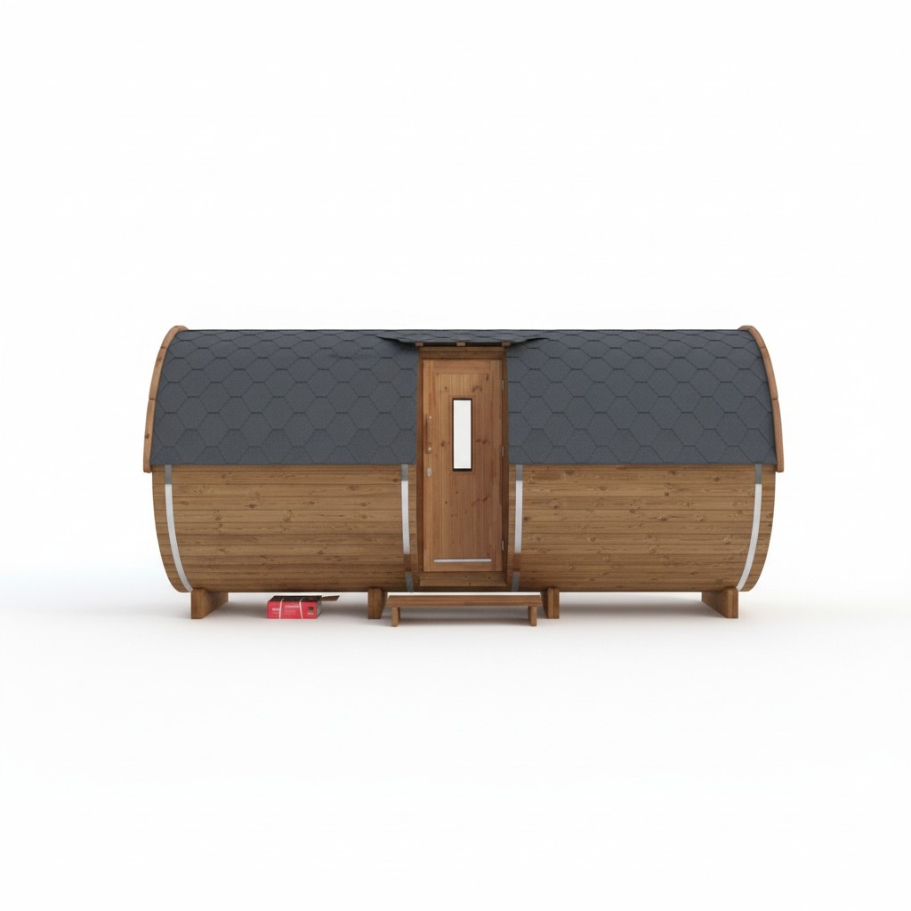 Fasssauna Saunas Fass Außensauna Sauna Garten 227cm Haus Holz Trockensauna 4-6