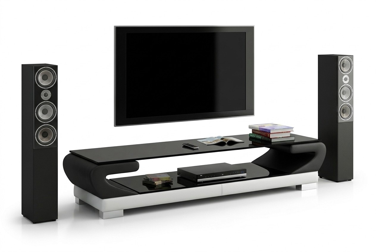 Fernseh Schrank Tisch Designer lowboard regal Sideboard rtv tv Leder Glas Tisch