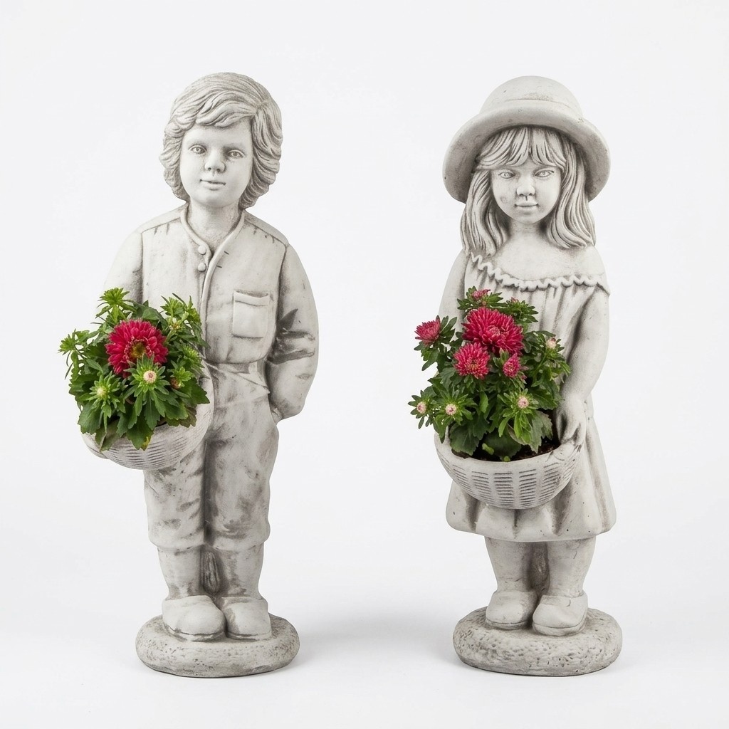 Figur Blumenkübel Pflanz Kübel Dekoration Figur Blumentöpfe Garten Vasen