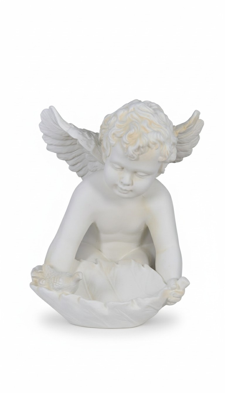 Figur Skulptur Elfe Engel auf dem Stein 62cm Design Accessoire Dekoration