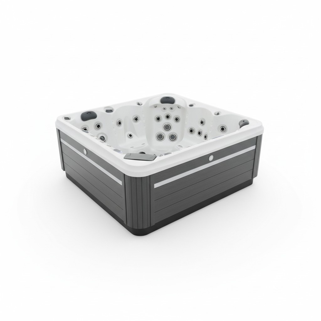 Freistehender Outdoor-Whirlpool Massagebad Außenwhirlpool Whirlwanne 200x200 cm