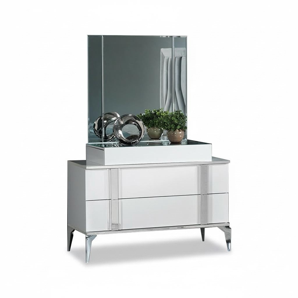 Frisiertisch Schminktisch Schminkkonsole Spiegel Weiß Moderne Holz