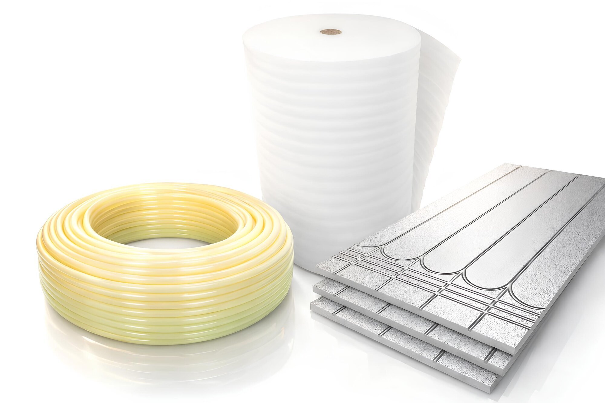 Fußbodenheizung Komplettset XPS-Dämmplatten Heizrohr Trittschalldämmung